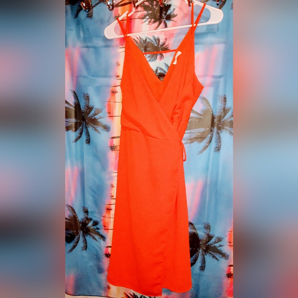 Sophie Rue Coral Dress Nice Detailing Wraparound Side Tie